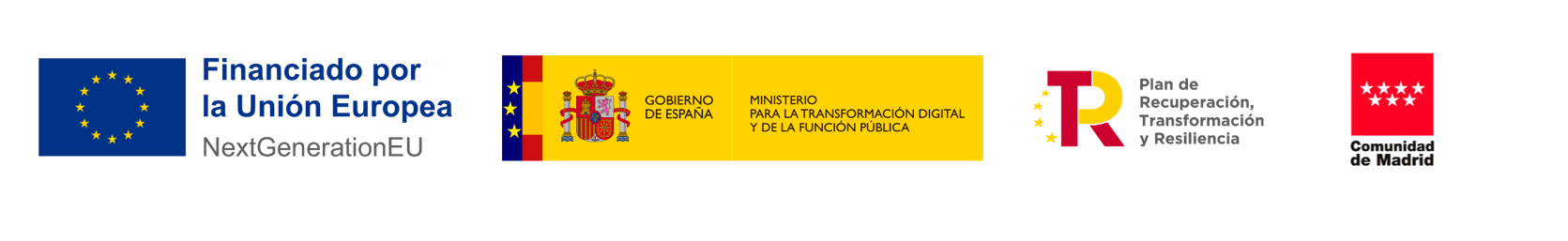 Financiado por la Unión Europea – NextGenerationEU, Gobierno de España – Ministerio para la Transformación Digital y de la Función Pública, Plan de Recuperación Transformación y Resiliencia, Comunidad de Madrid